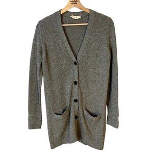 Tory Burch Wool & Cashmere Blend V-Neck Cardigan Sweater in Gray Size XXS